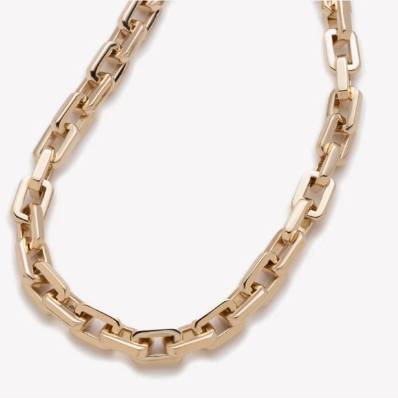 Eddie Borgo Supra Link Necklace 17” Length 12K Gold NWT MSRP $425.00 - Picture 3 of 4